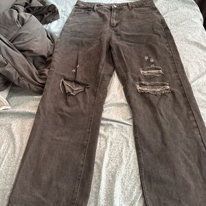 Distressed Gray Jeans